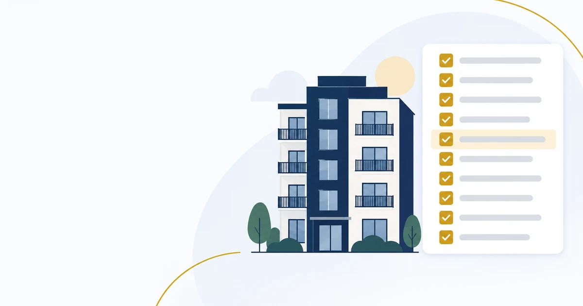 Illustration of a ten-point checklist for choosing a strata cleaner